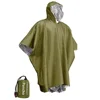 Emergency Water Proof Raincoat Aluminum Film Disposable Poncho Cold Insulation Rainwear Blankets Survival Tool Camping Equipment 2