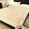 2024 padded thickened lamb wool mattress solid color warm constant temperature mattress machine washable dust protective cover 6