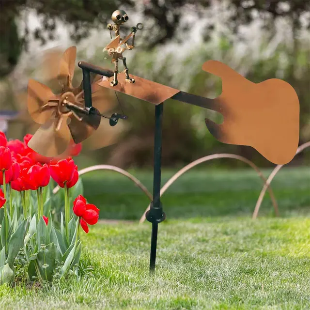 Drummer Windmill Garden Decoration Yard Spinners