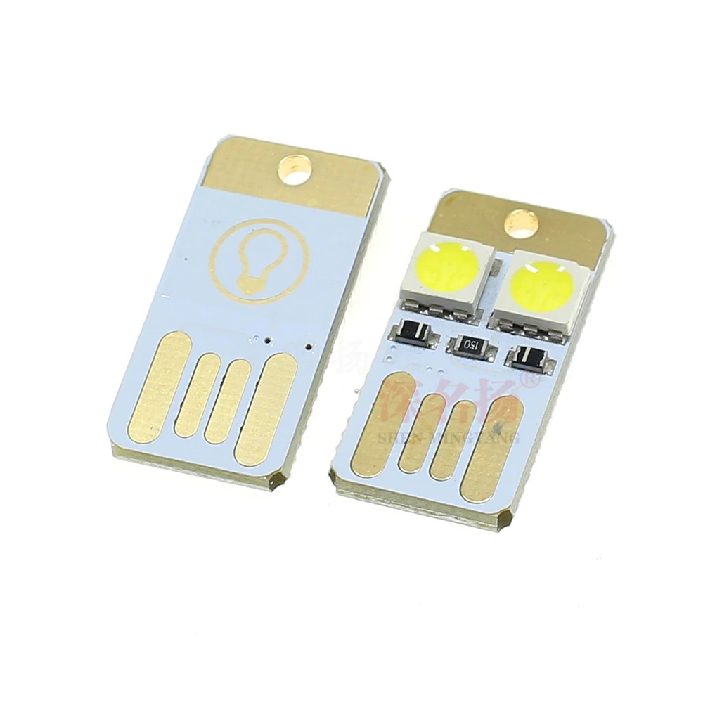 10PCS Mini Night USB LED Keychain Portable Power White Board Pocket Card Lamp Bulb LED