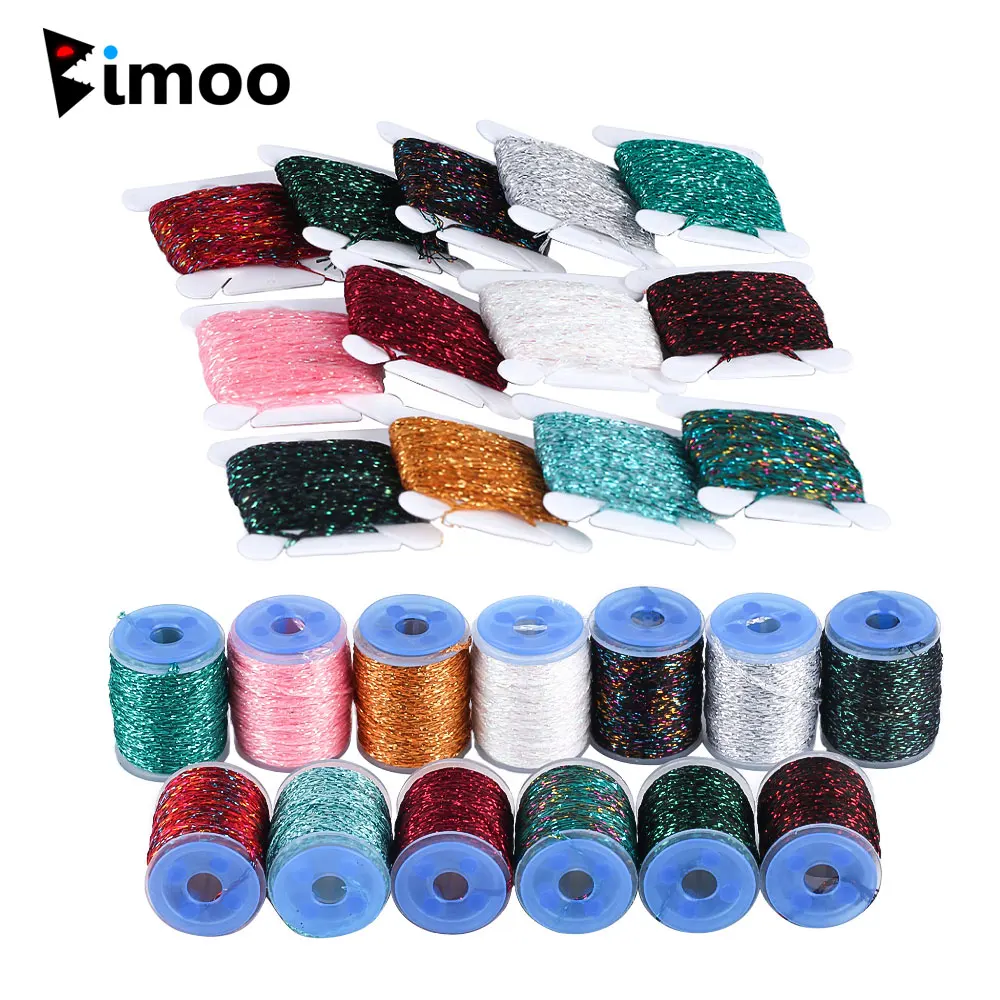 

Bimoo 13 Colors 1mm Holographic Flash Flat Braid Thread Fly Tying Body Material for Trout Streamer Saltwater Flies Lure Bait