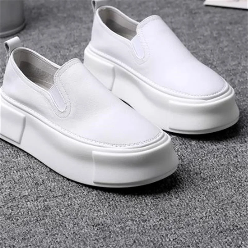 

Sewing Lines Shoes for Ladies Round Toes Female Loafers Increasing Heels Women Stitching Zapatos Mujer Shallow Chassure Femme