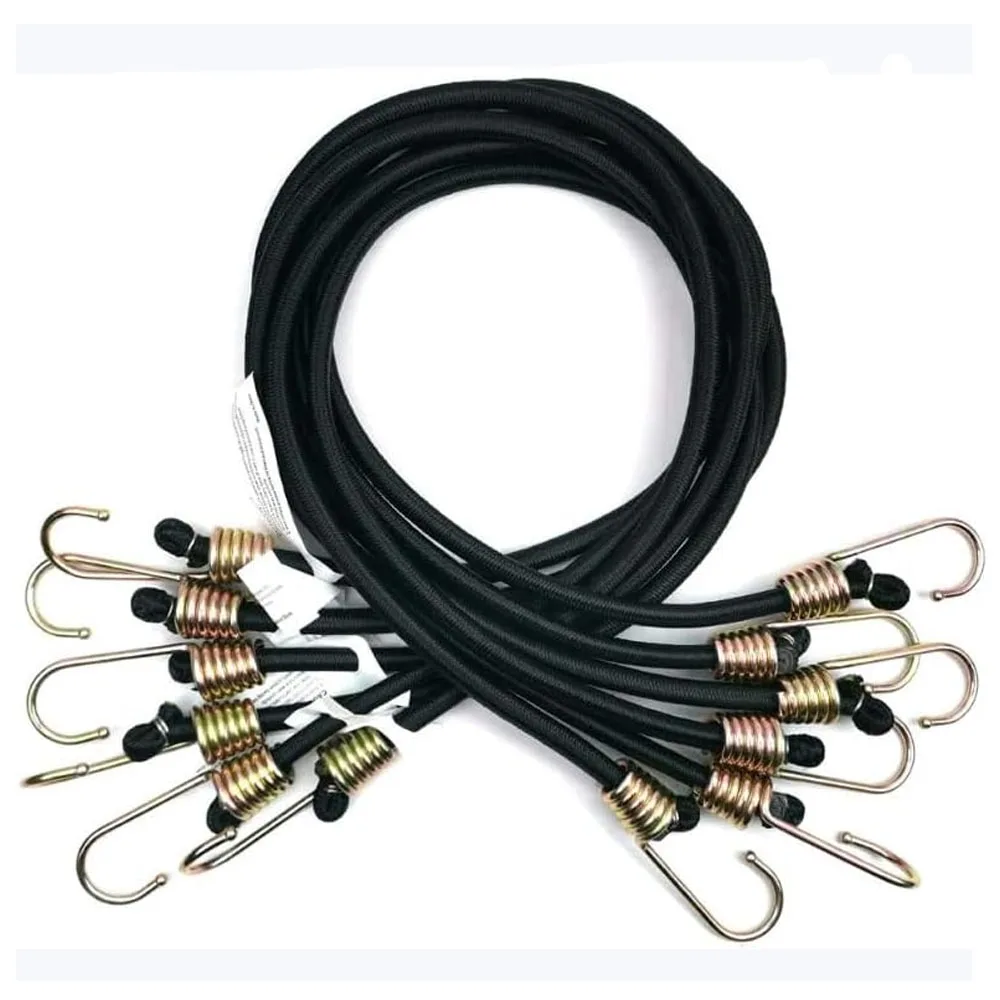 10PCS Bungee Cords with Hooks Elastic Cord Double Layer Webbing Heavy Duty Outdoor for Tent Luggage Rack