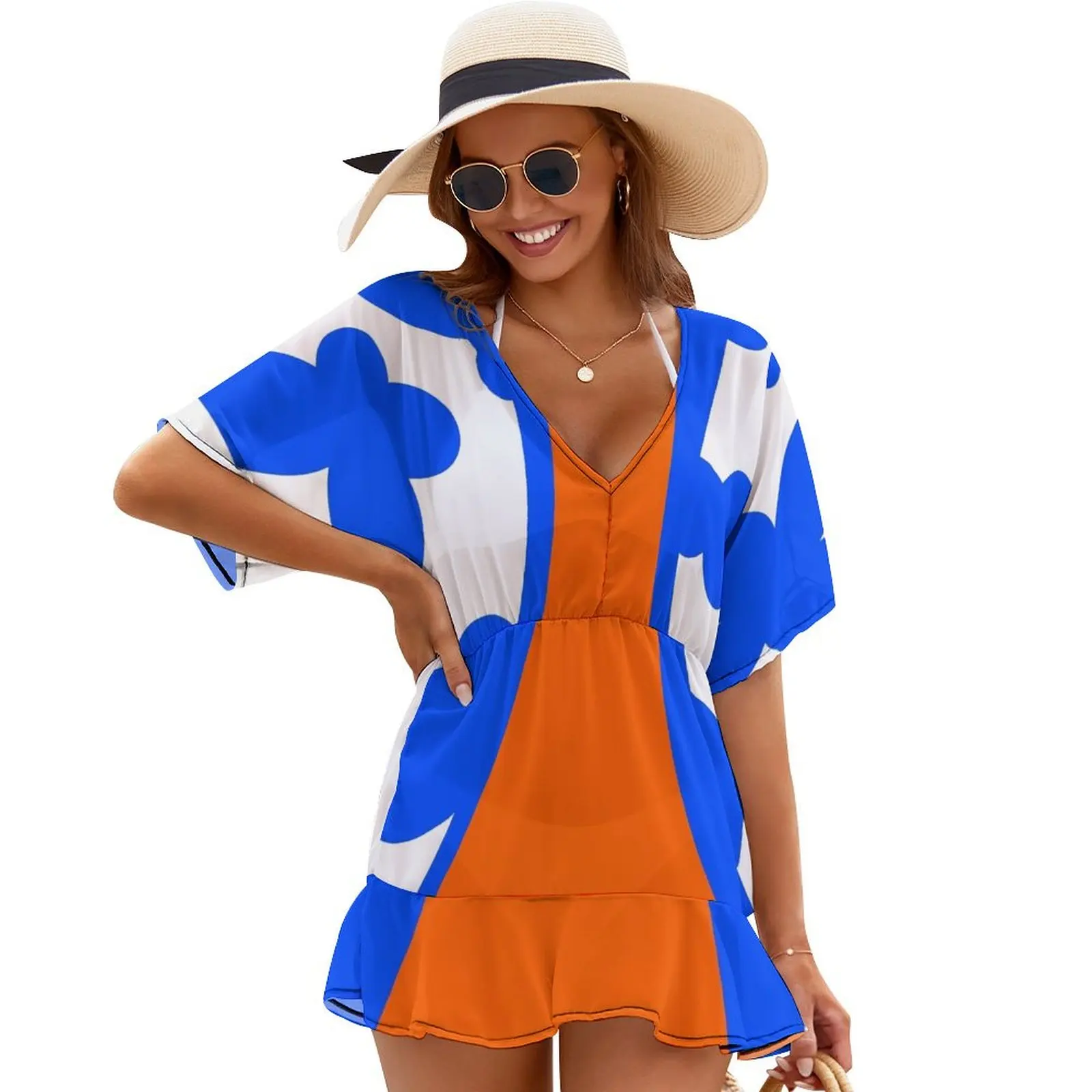 

Blue and orange Cover Ups women's fashion dresses dresses summer