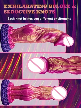 Realistic Silicone Dildo Big Penis with Strong Suction Cup, Dragon Monster Anal Dildo with Curved Shaft G-spot Dildo Sex Toy 5