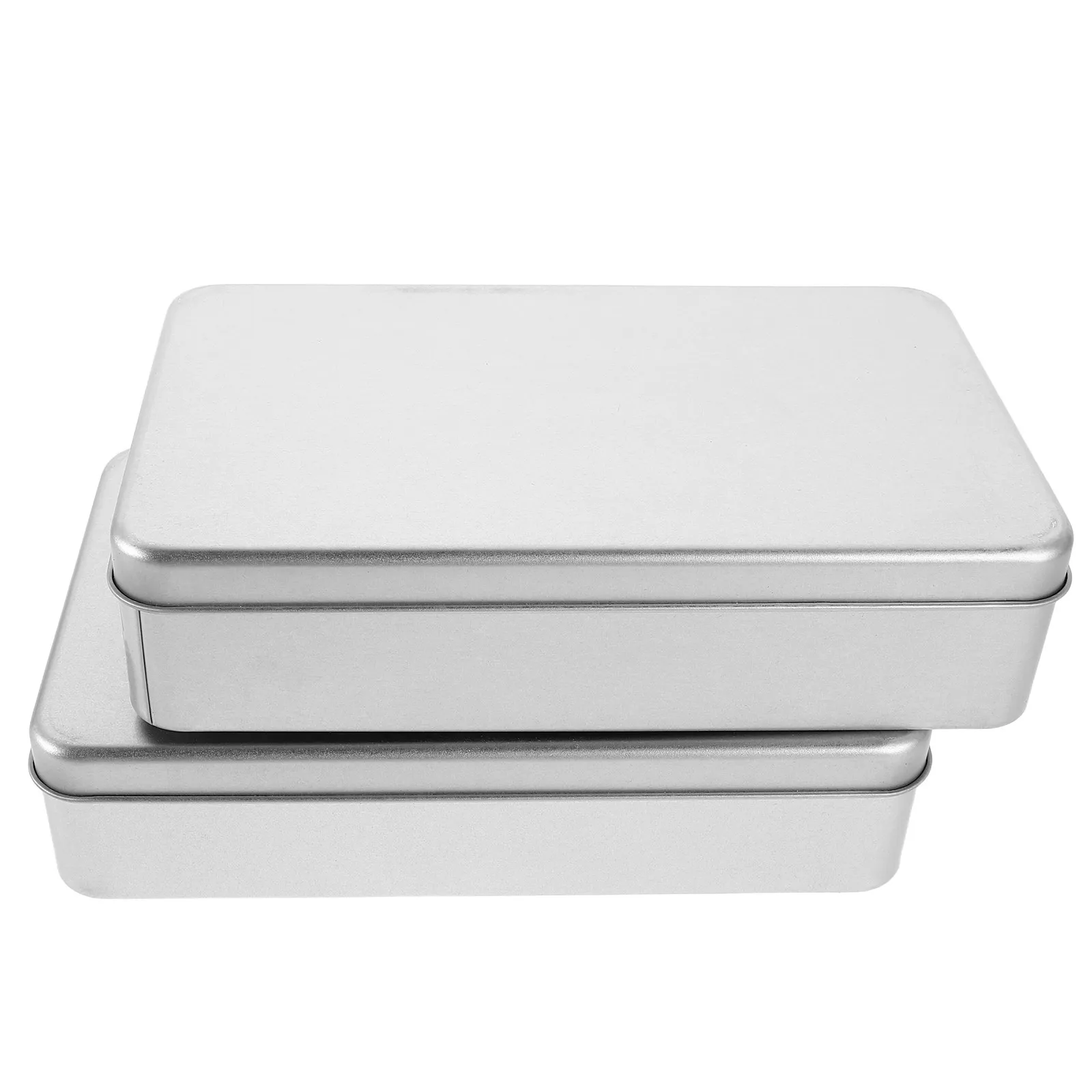 2Pcs 동전, 현금, 우표 등을 위한 뚜껑이 있는 튼튼한 직사각형 돈 절약 상자 사무실 가정용 휴대용 현금 정리함 작은 동전 상자