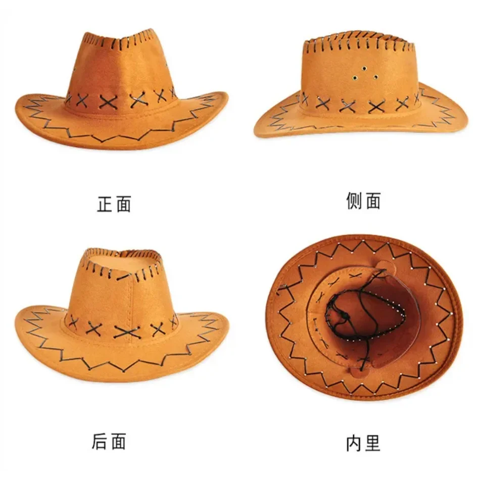 Men's and Women's Cattle Sun Hats Grassland Wide Brimmed Hats Western Cowboy Hats Large Brims, Xinjiang Top Hats Suede