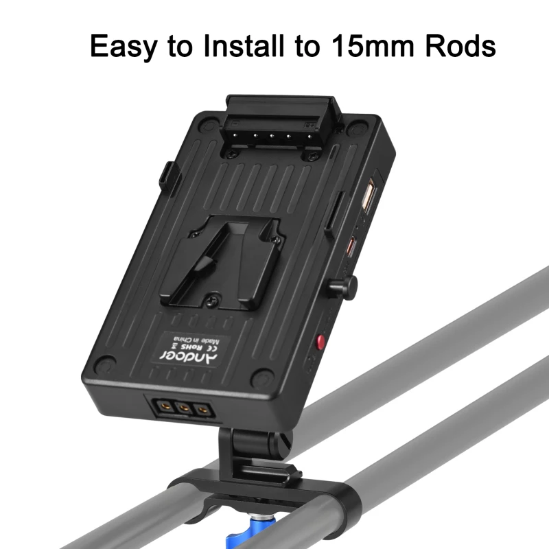 Andoer V Lock 배터리 어댑터 플레이트 V 마운트 배터리 플레이트 65W PD 고속 충전 암 8V/12V/15V DC 출력 D-Tap 출력 액세서리