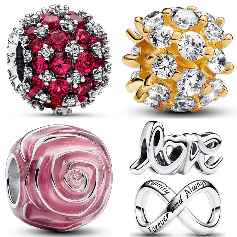 

Блестящие круглые розовые бусины с надписью «Love Rose in Bloom Forever»