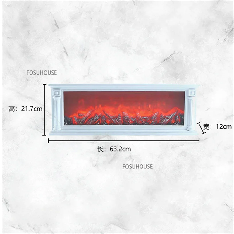 Simulated Fireplaces Flame Lamp Fake Firewood Fireplace European Retro Living Room Decoration Ornaments Light Electric Flame