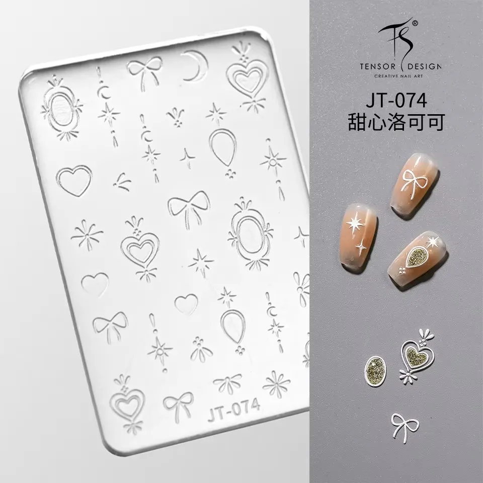 귀여운 Bowknot 사랑 심장 스타 편지 겨울 눈송이 크리스마스 네일 액세서리 매니큐어 실리콘 조각 금형 금형 DIY 템플릿