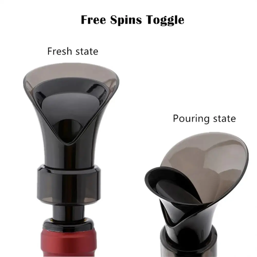 

2 In 1 Red Wine Champagne Bottle Stopper Set Sealed Bottle Cap Poruers Leak-proof Retain Freshness Wine Bottle Plug For Kitchen