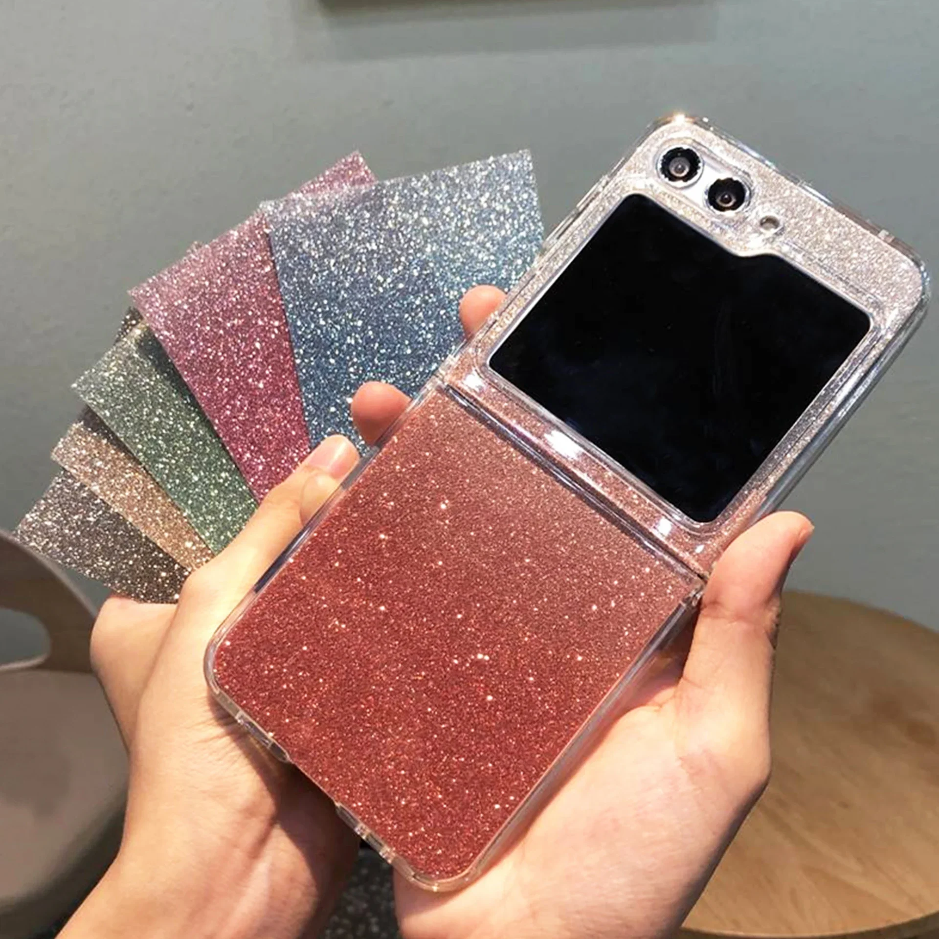 Glitter Gradient Card with TPU Soft Phone case For Samsung