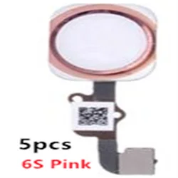 Universal Home Button Flex Cable - 5-Pack, Full Functionality (Excluding Fingerprint) (5x 6S Pink)