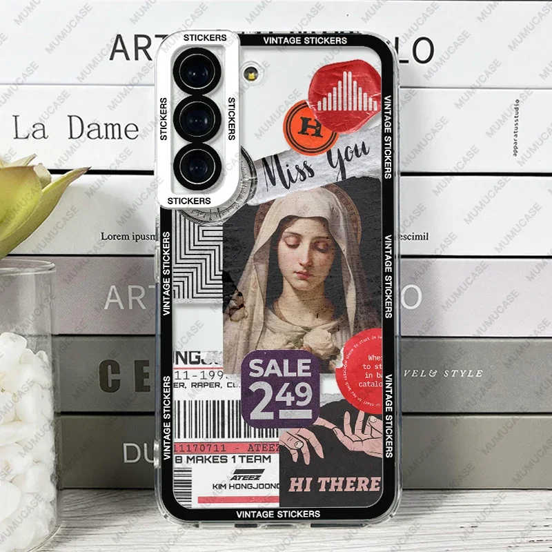 Retro Sticker Design Soft Phone Case