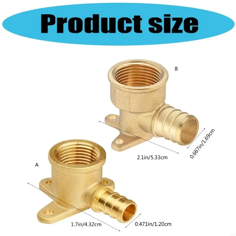 Crimp Drop Ear Elbow Fitting Portable Metal Leakproof Connector Crimp Fitting 831F