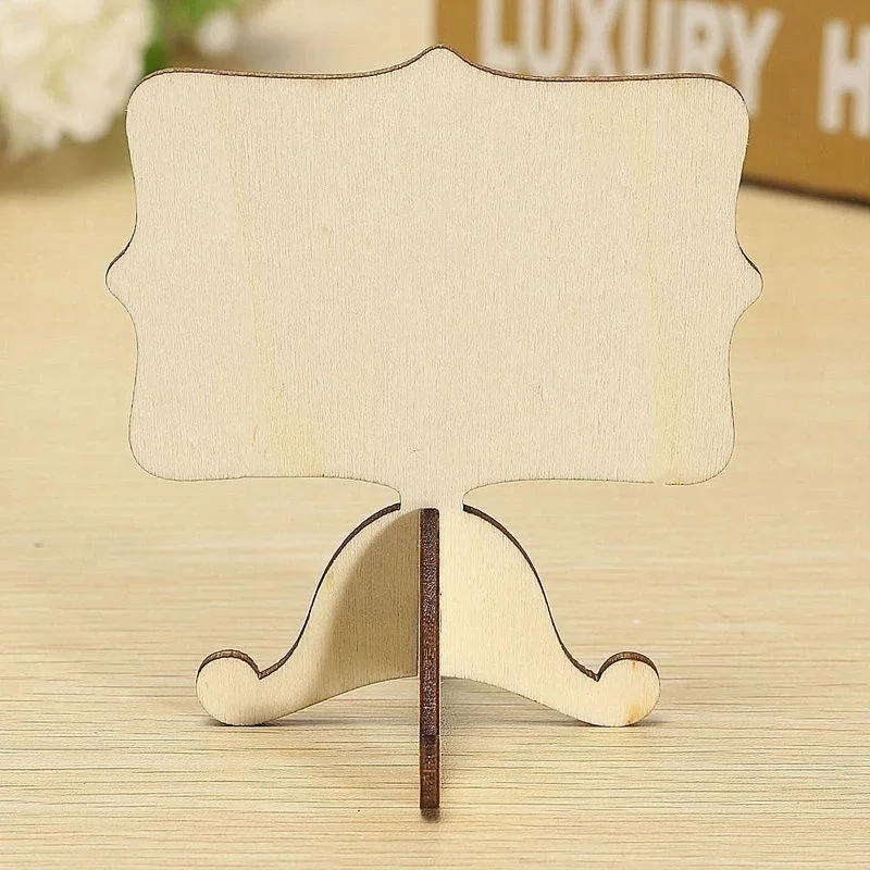 10PCS Mini Card Wooden Small Blackboard Desktop Message Decoration Single-sided Crafts School Presentation Label Table Decor Writing Board