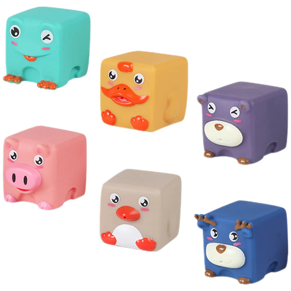 

6 Pcs Farm Animals Pool Toys Infant Bath Tub for Children Indoor Bathtub Baby Kids Water Cartoon Squeeze