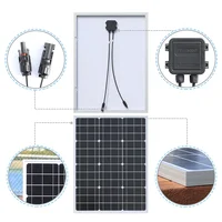 Système de panneaux solaires en verre, contrôleur de charge de batterie 12V, kit d'onduleur solaire 110 W, 4000 V, 220V, 1000W, invitation pour une utilisation domestique et extérieure 3