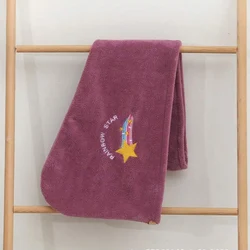 Embroidered Coral Fleece Quick - Dry Hair Towel Cap (PURPLE)