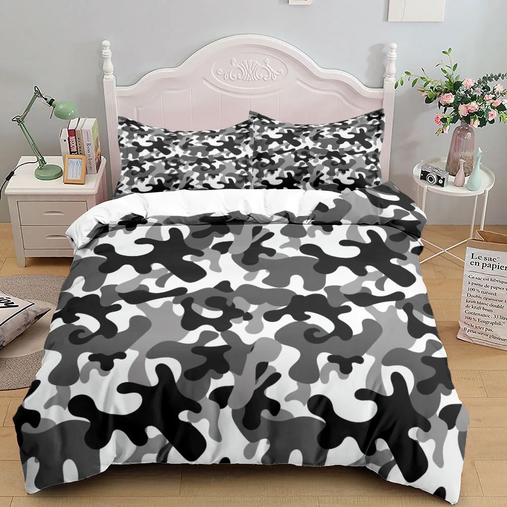Camouflage Soldier Campus Duvet Cover Set EU Single Double King US Twin Full Queen Cal Children Bed Linen Set 6