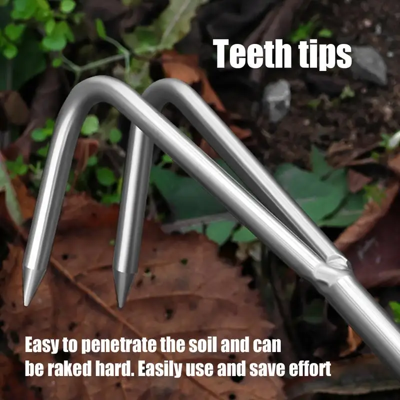 1Pc Stainless Steel Digging Tool Mini Steel Rake Portable Yard Handheld Thatch Remover Rake Garden Transplanting Tool Dropship - Image 4