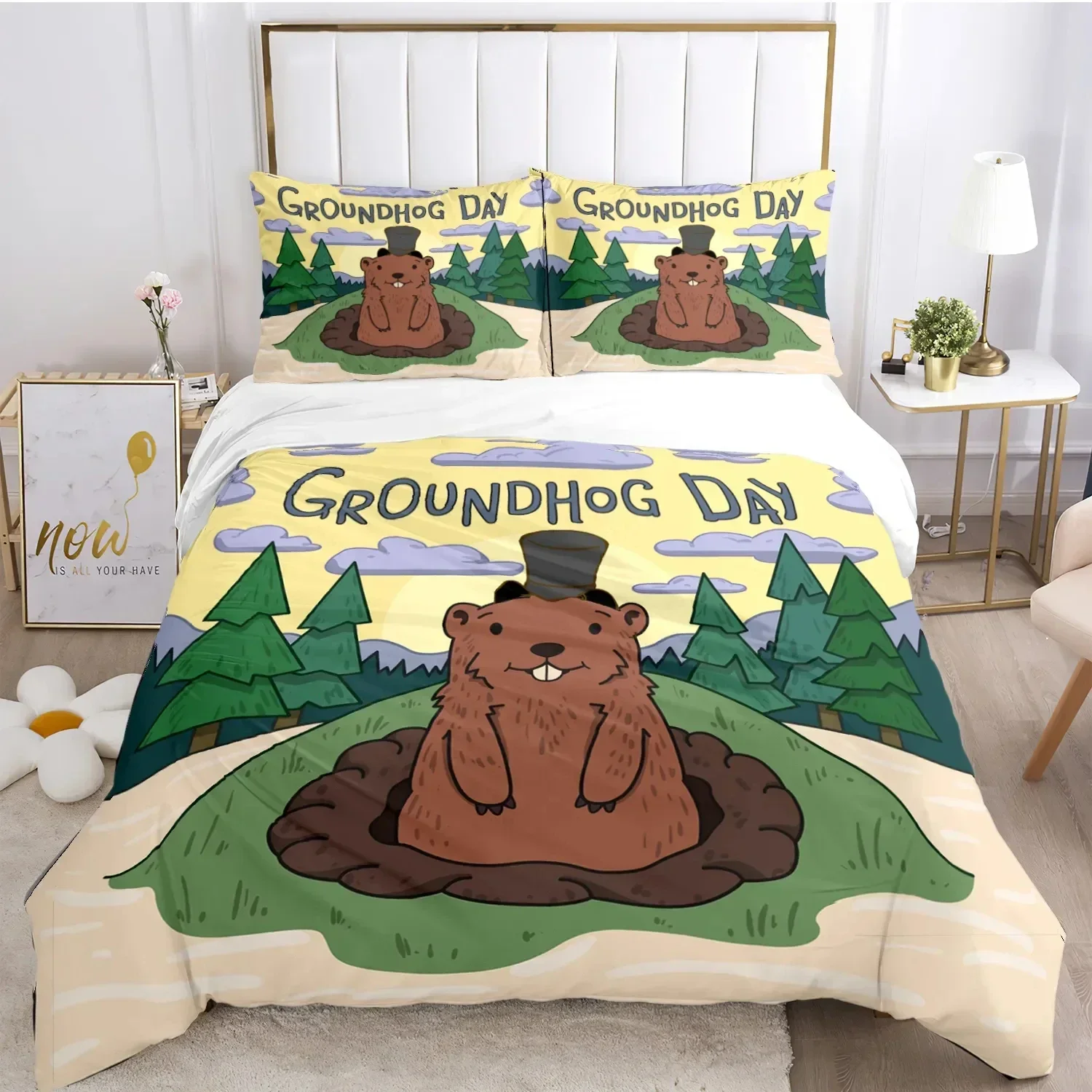 Funny Capybara Anime Duvet Cover Kawaii Animals Bedding Set Soft Quilt Cover Full Size for Boy Teens Bedroom Decoration