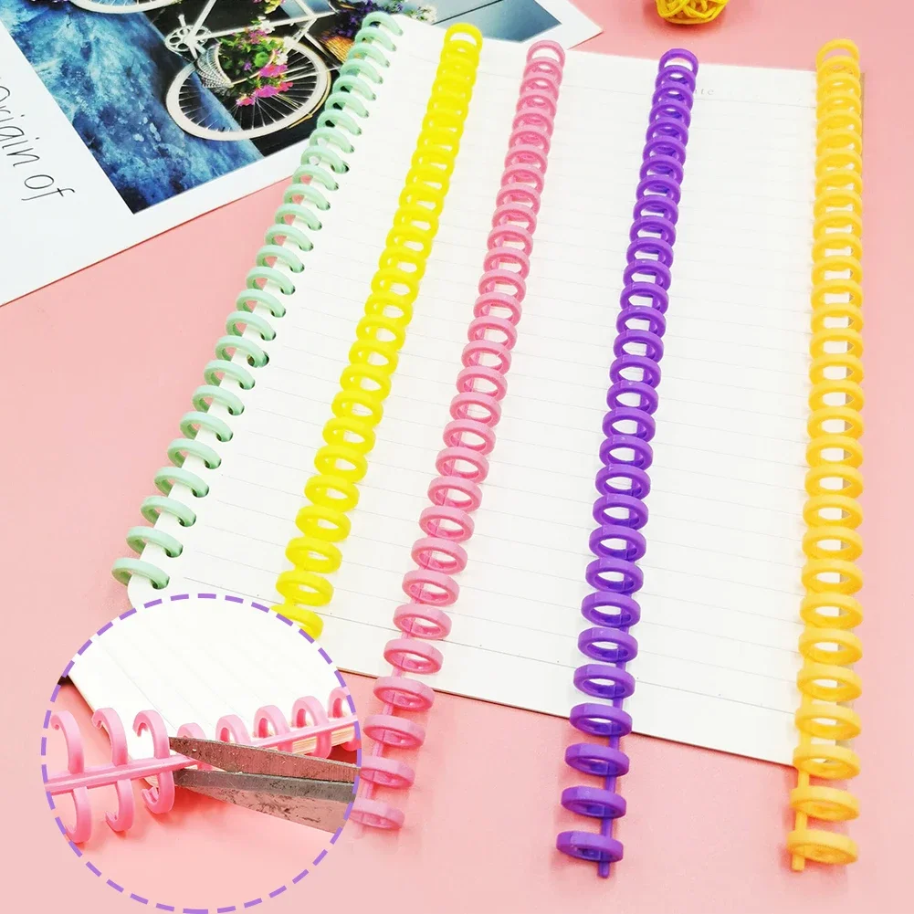 A4 A5 B5 Detachable Buckle Loose-leaf Binding Strip 30-hole Round Hole Coil Opening and Closing Ring DIY Plastic Binder loose leaf notebook binder