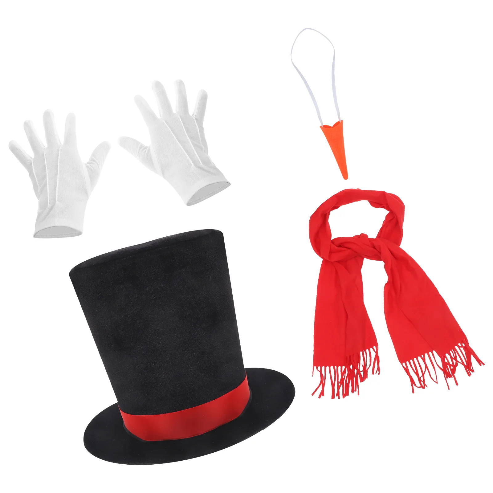 

Santa Hat Snowman Hats For Crafts Decorating Prop Costume Nose Dress up Kit DIY Accessory Black Cap