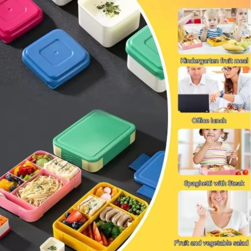 1/3pcs Food grade 1330ml container sealed bento box with 6 compartments suitable for outdoor dining microwave heating bento box