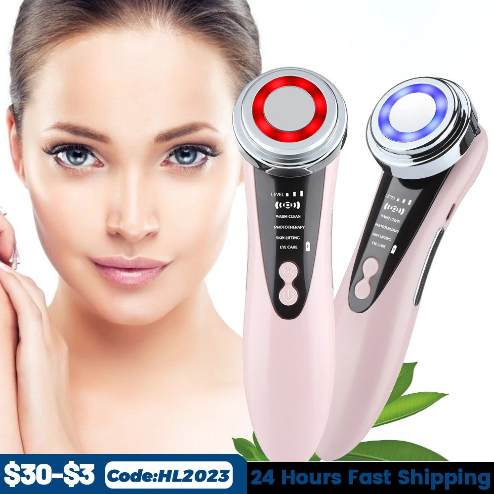 EMS Facial Massager LED light therapy Sonic Vibration Wrinkle Removal