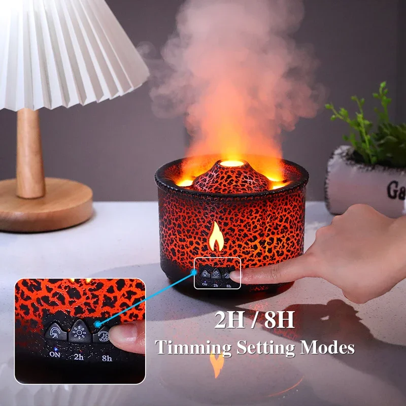 Volcanic Flame Air Humidifier Essential Oil Aromatherapy Machine Suitable For Home Rooms Jellyfish Mist Fumigation Steamer 2