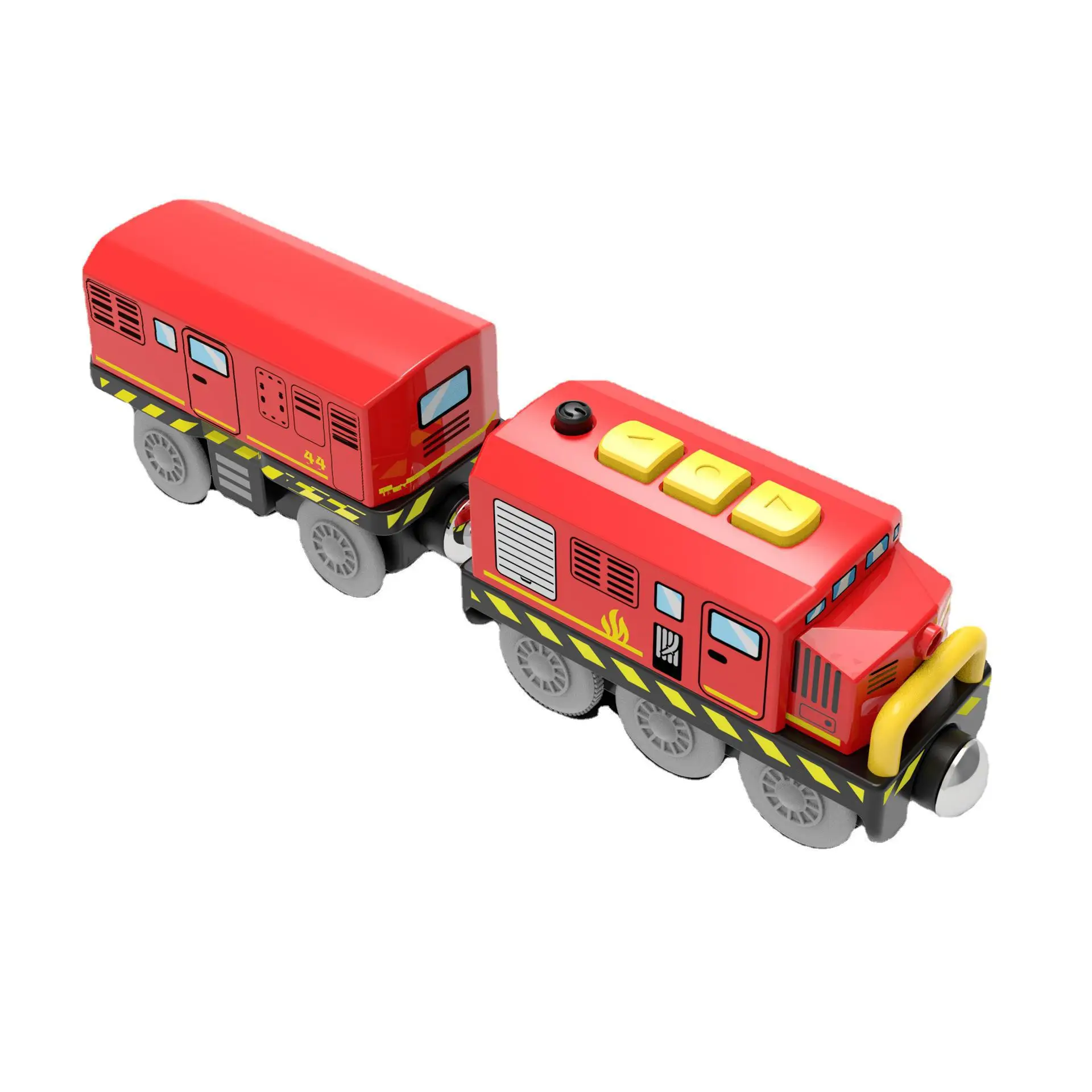 Treno Elettrico In Legno Con Locomotiva A Batteria – Compatibile Con Binari Thomas – Set Con Passeggeri - 2
