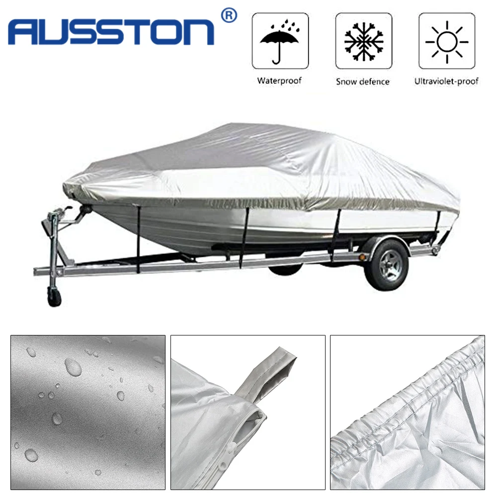 11-22ft Boat Cover 300D Marine Grade Polyester Canvas Trailerable Waterproof Boat Cover Fits for V-Hull Tri-Hull Bass Boats boatman actor pro fishing bait boats gps carp fish dector rc autopilot 16 point 3 5 color sonar china abs hull