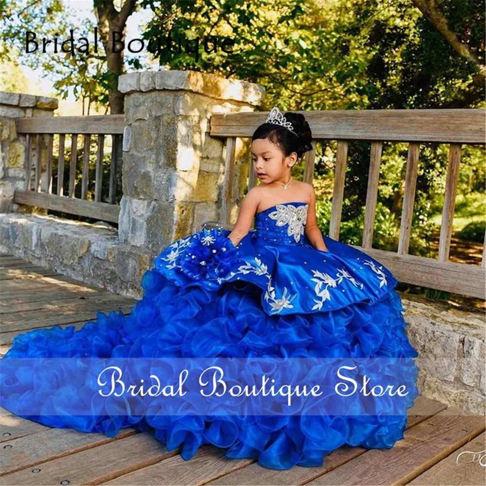 Flower Girl Vestido Azul NiÃ±as Vestidos En Azul Rey Para NiÃ±as Royal