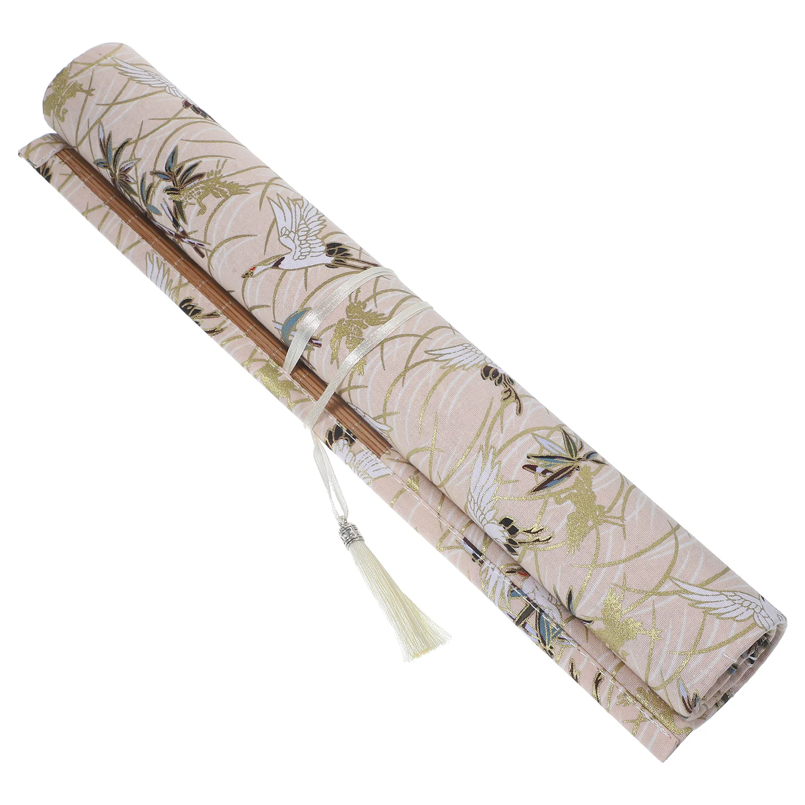 

Pen Bag Organizer Pencil Case Bookmark Drawing Pencils Bamboo Fabric Pouch Stationery Bags