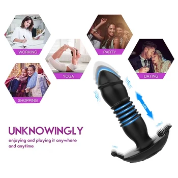 Bluetooth Thrusting Dildo Vibrator Big Butt Plug Anal Vibrator APP Control Male Prostate Massager Anus Sex Toy Vibrators for Men 6