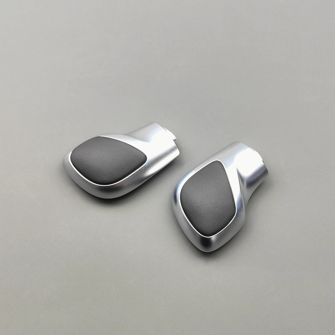 Chrome Matt Leather Shift Knob Gear Side Cover with DSG Emblem