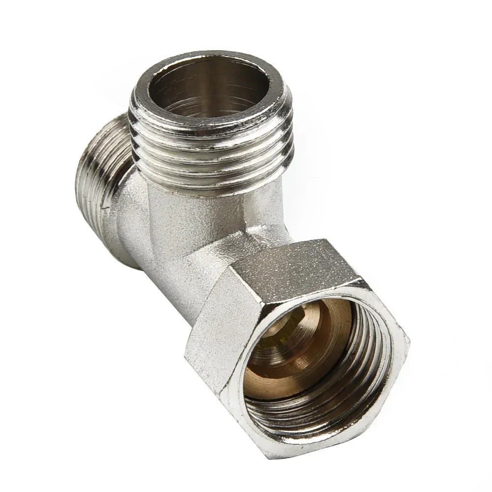 Description Picture 3 of itemToilet Diverter Copper T Adapter G1/2" T-Valve for Bath Bidet Sprayer Shower Fitting 4 Points Copper Three-way Water Pipe