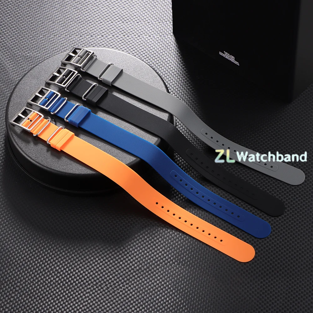 Universal Soft Rubber Waterproof Watch Strap - One Piece Silicone Replacement Bracelet