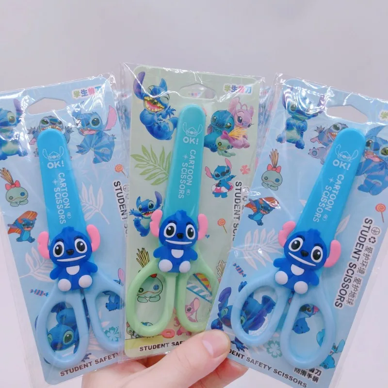 Disney Anime Stitch Cartoon Stainless Steel Children Safety Scissors Household Office Durable Hand Scissors Kids Birthday Gifts