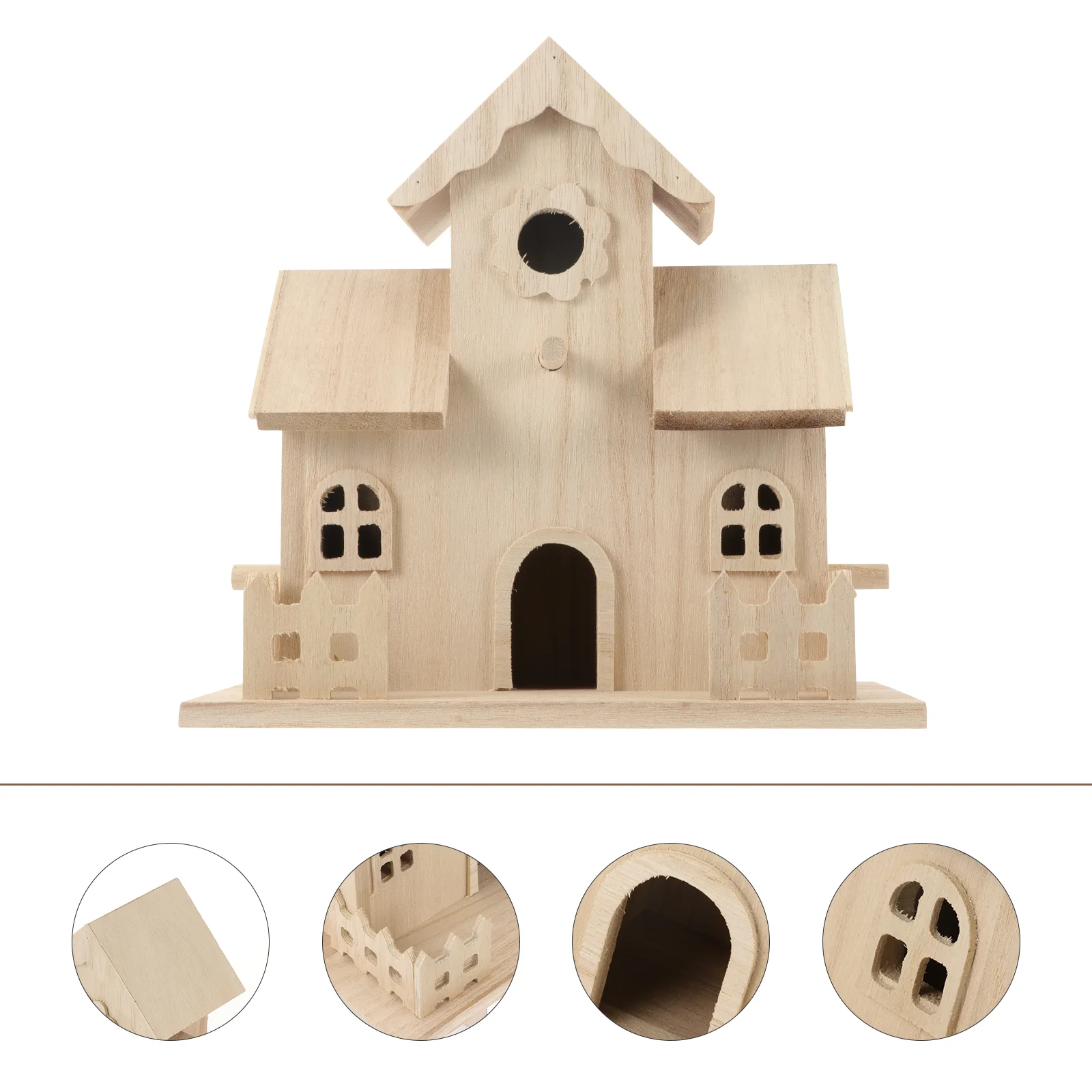 

Wooden Bird Nest Birdhouse Sleeping Oil Paint Aldult Decoration Craft Child Plant