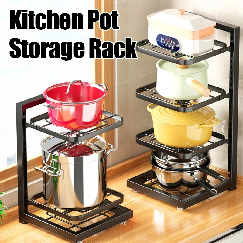 Kitchen Sink Shelf Multi-layer Pot Rack Under Cabinet Storage