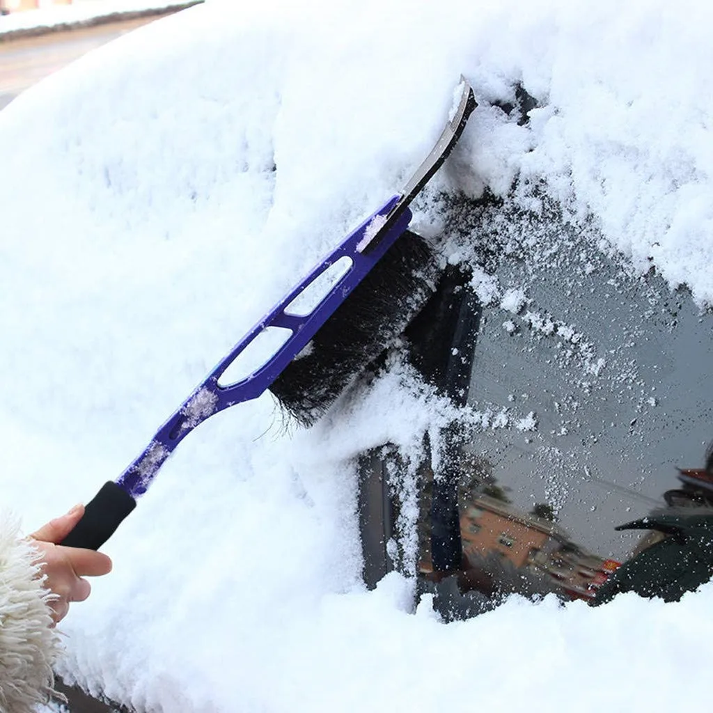 2-in-1 Car Ice Scraper Snow Remover Shovel Brush Window Windscreen Windshield Deicing Cleaning Scraping Tool Frost Broom Cleaner