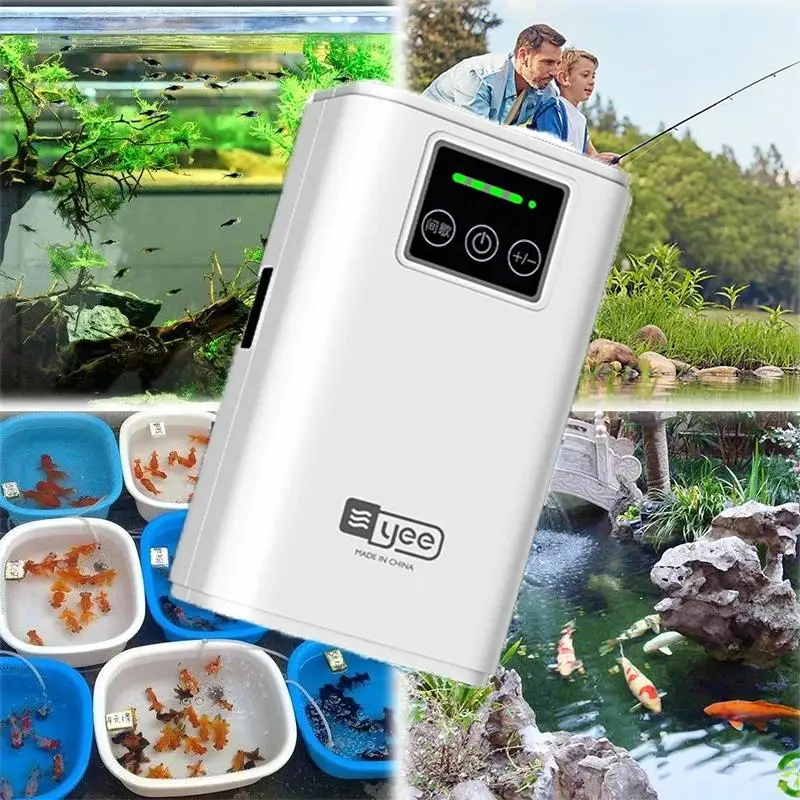 Aquarium Fish Tank Oxygen Pump Charging Dual-Purpose Air Pump Usb Lithium Battery Household Portable Fishing Mute 6000Ma Outdoor