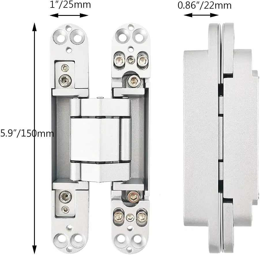150mm Heavy Duty Adjustable Conceal Door Hinges Invisible Hidden Three-dimensional adjustable concealed hinges