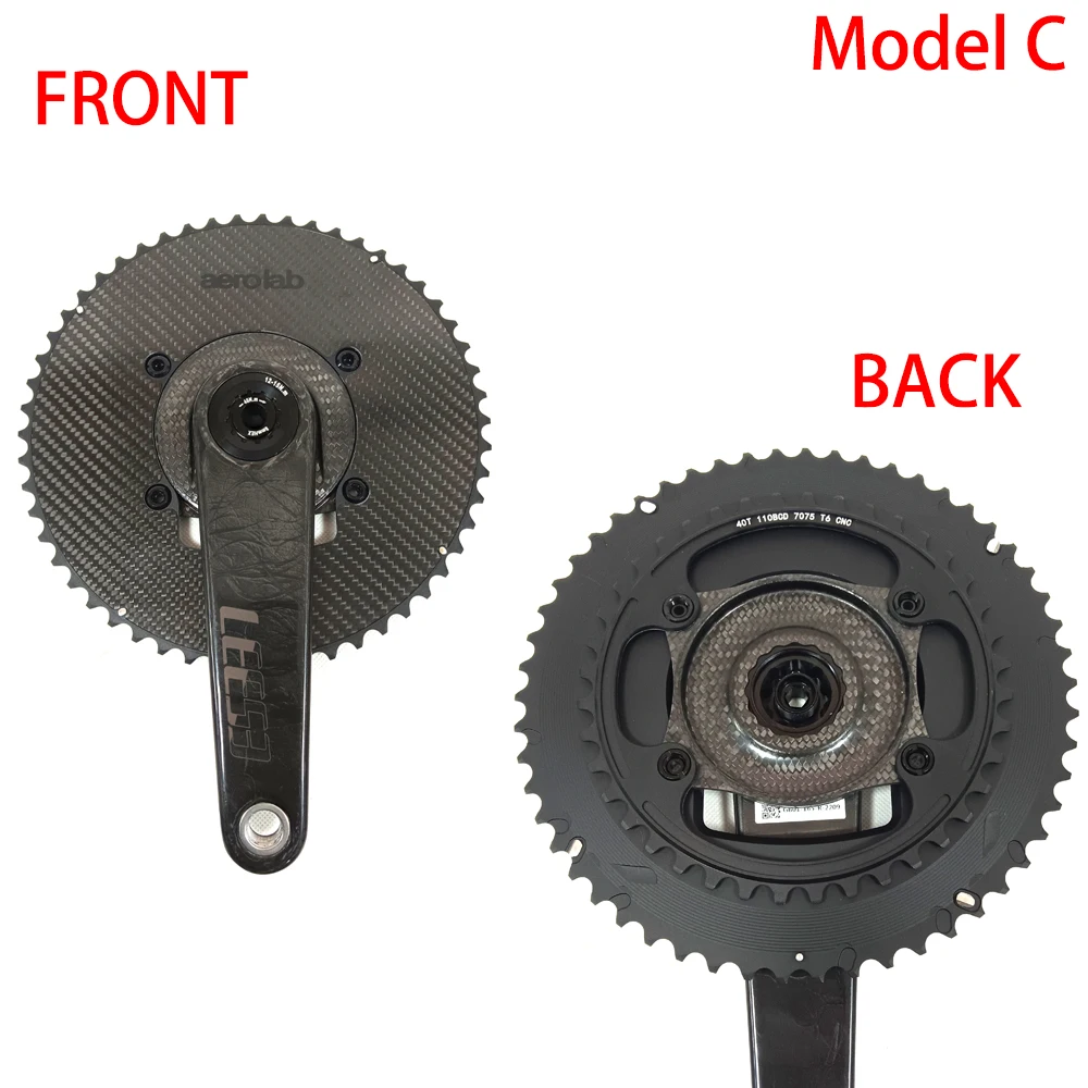 LEESE LSE-PRO Carbon Fiber Double Chainring Crankset 50-34t 52-36t