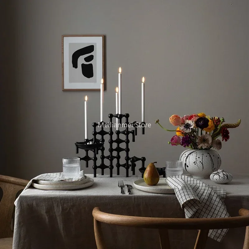 Molecular Structure Metal Candle Holder Nordic Gold Candlestick Centerpiece Living Room Decoration Gift candle holders