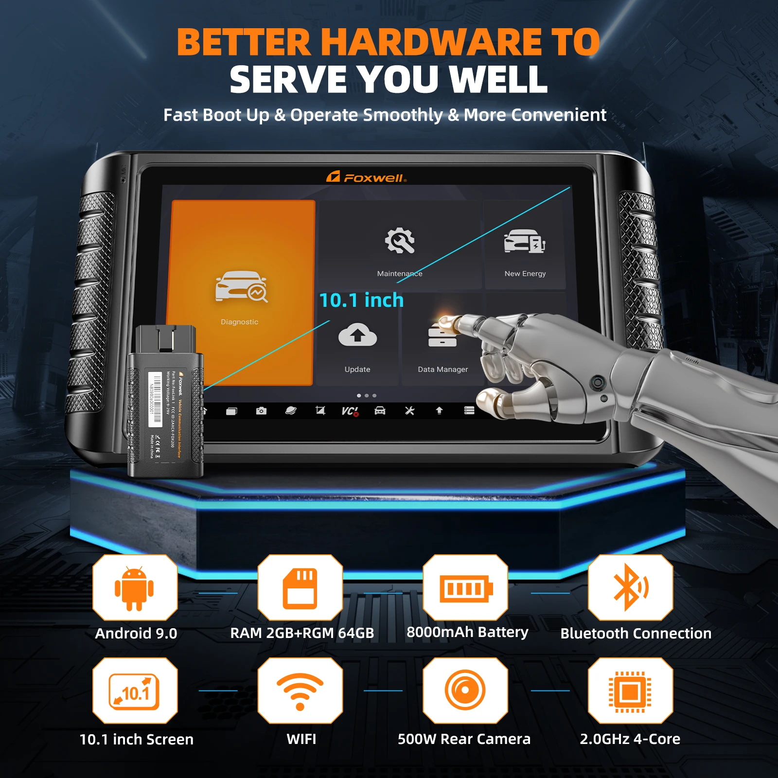 FOXWELL NT1009 OBD2 Kfz-Scanner ECU-Codierung Bidirektionale Steuerung Geführte Funktionen OE Alle Systeme OBD2 Auto-Diagnosegeräte – Detail 11