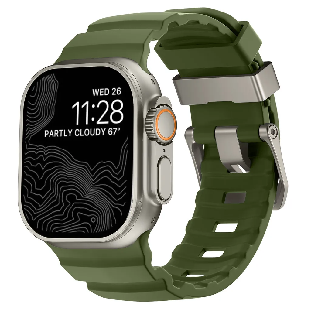حزام رياضي سيليكون ناعم لـ Apple Watch Ultra/Ultra...